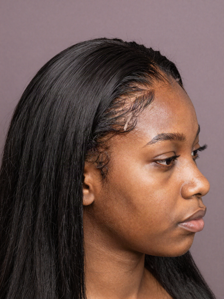 Cheap lace front with a visible lifted lace edge